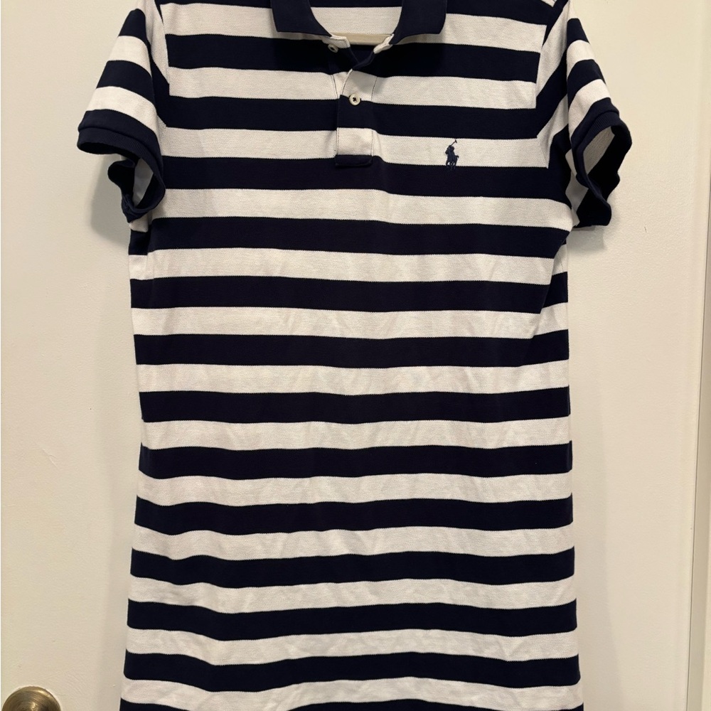 Polo by Ralph Lauren Navy and White Striped Mini Dress